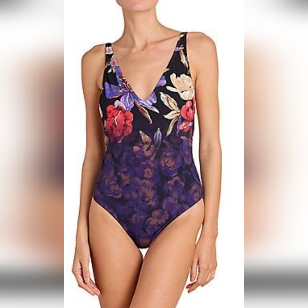 Dries Van Noten Goya Floral Open Back One Piece Swim Suit
